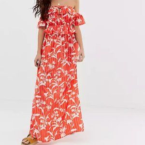 NWT ASOS DESIGN Bardot Beach Maxi Dress, Size 0